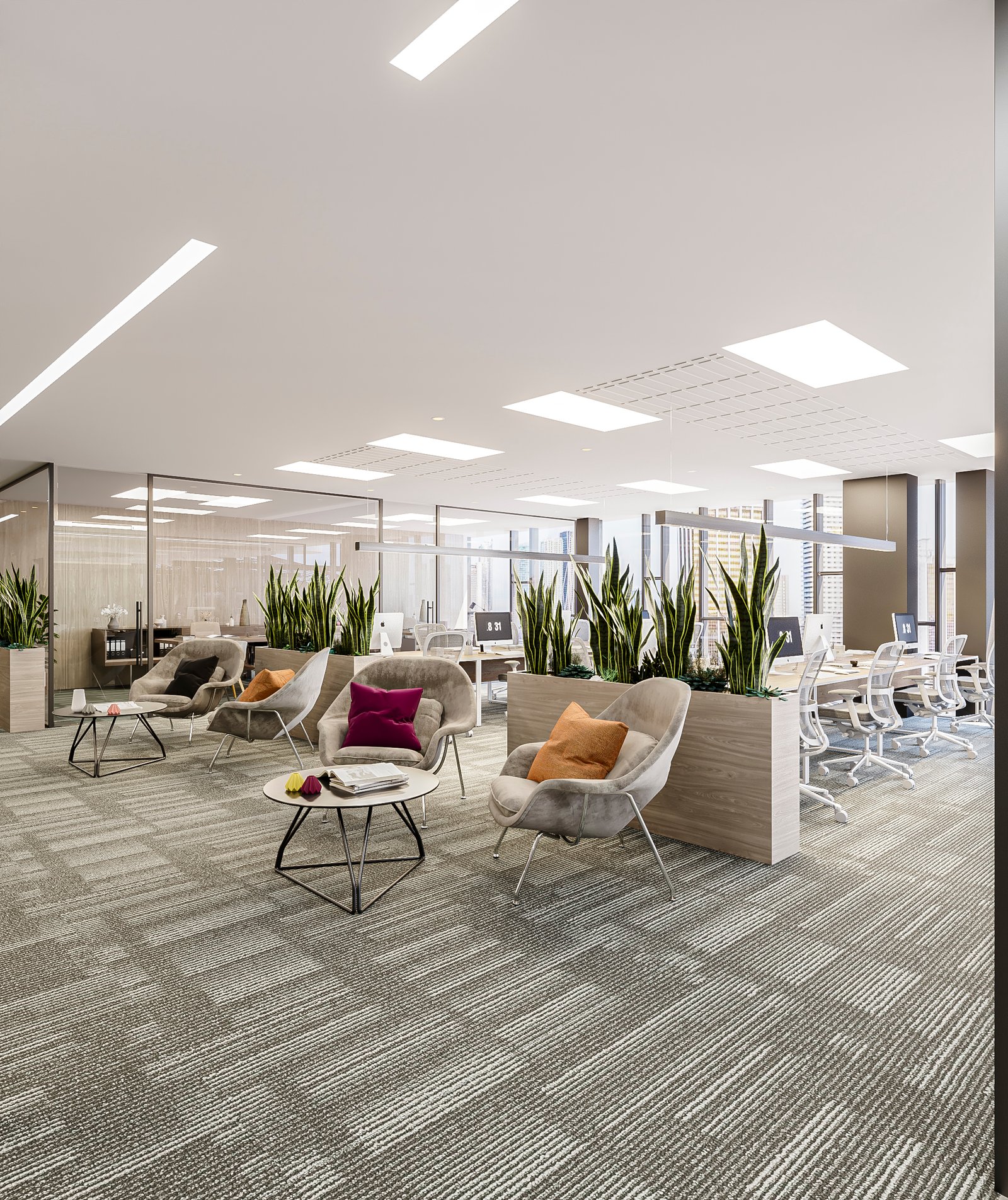 Interiors Office Commercial Render Architectural Visualization