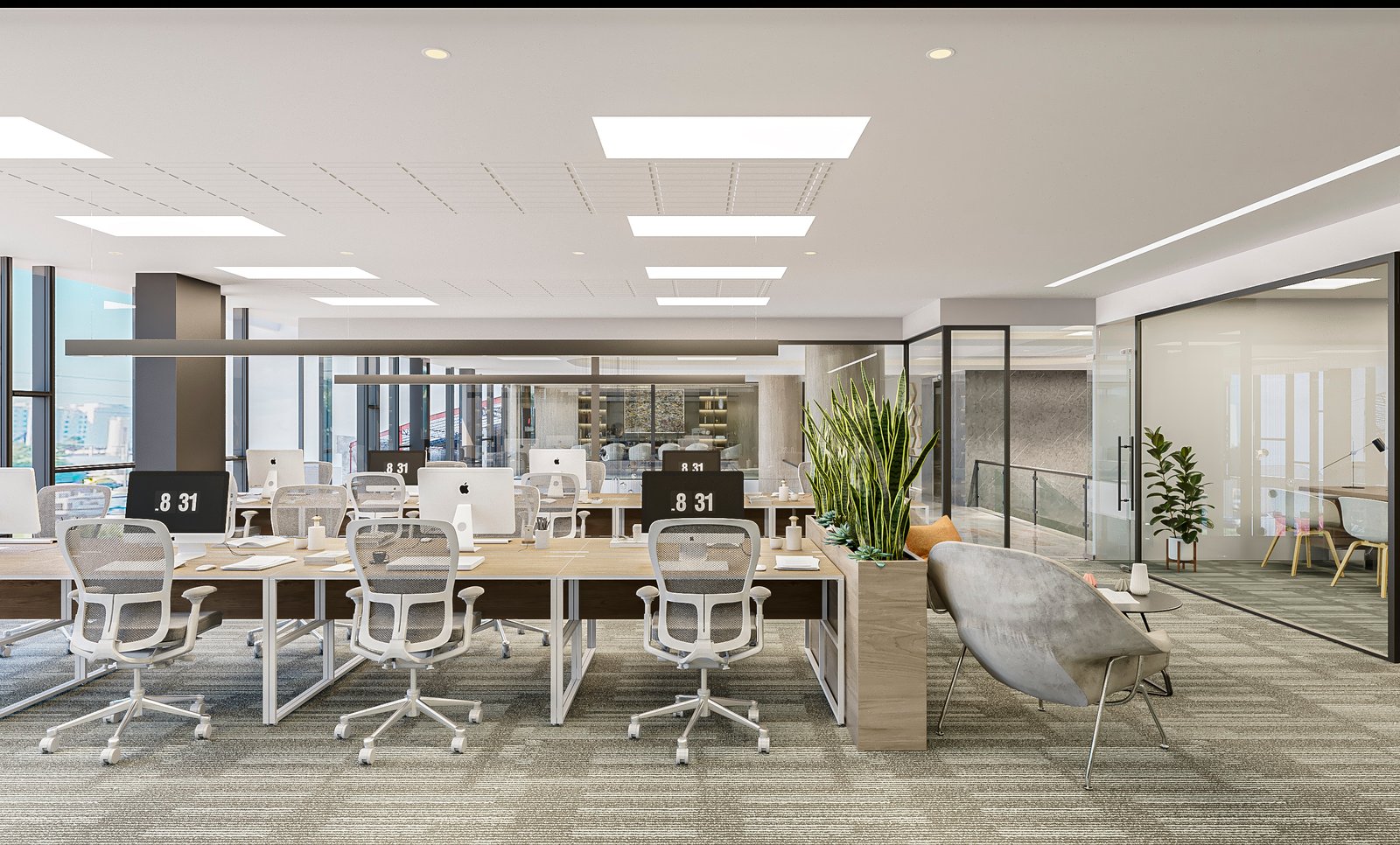 Interiors Office Commercial Render Architectural Visualization