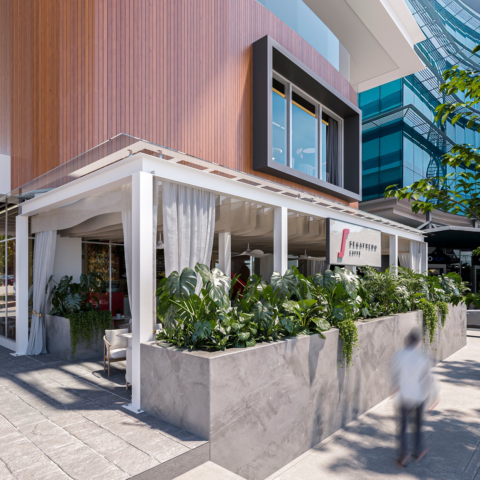 Exteriors Restaurant Commercial Render Architectural Visualization