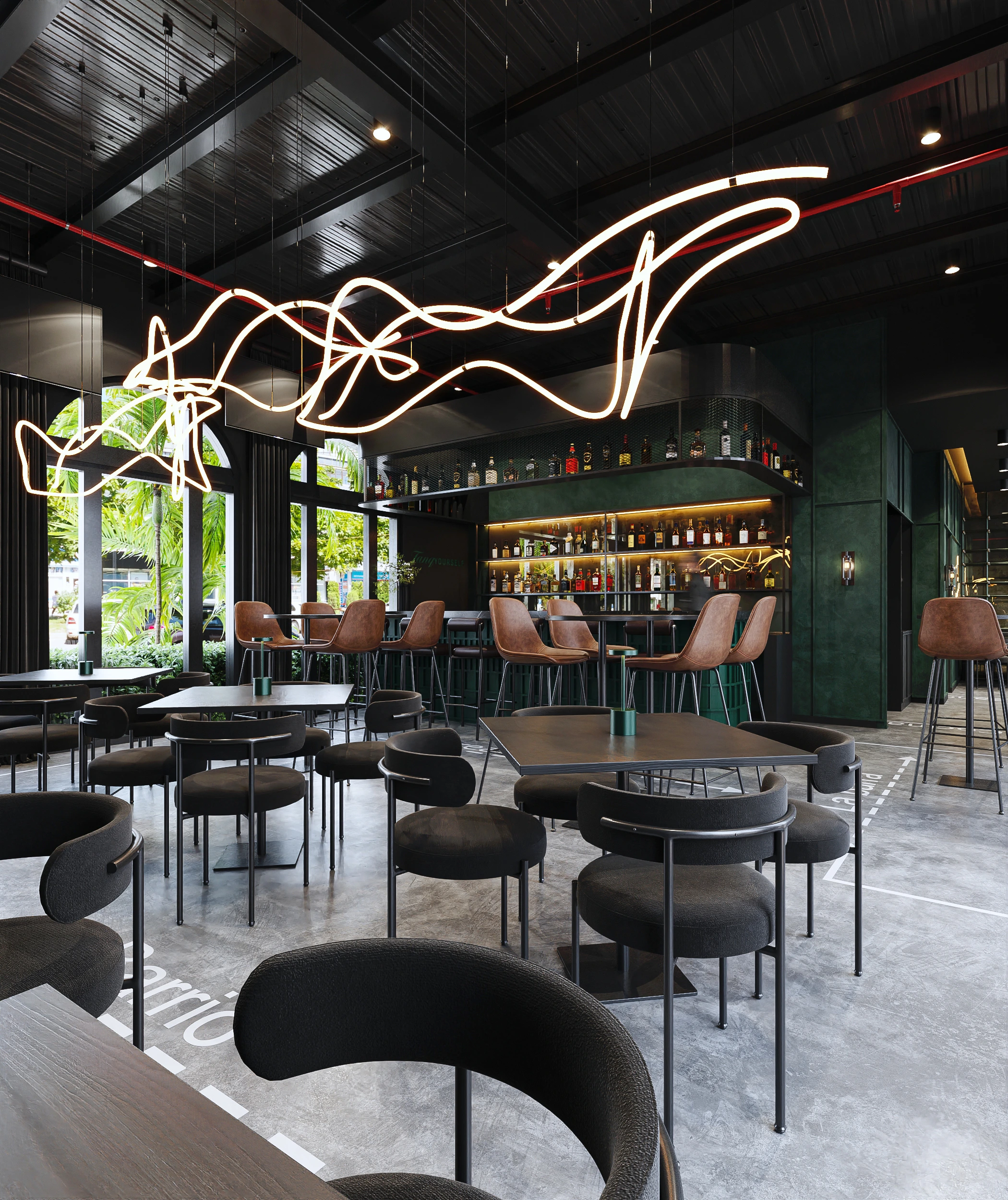 Interiors Restaurant Render Architectural Visualization