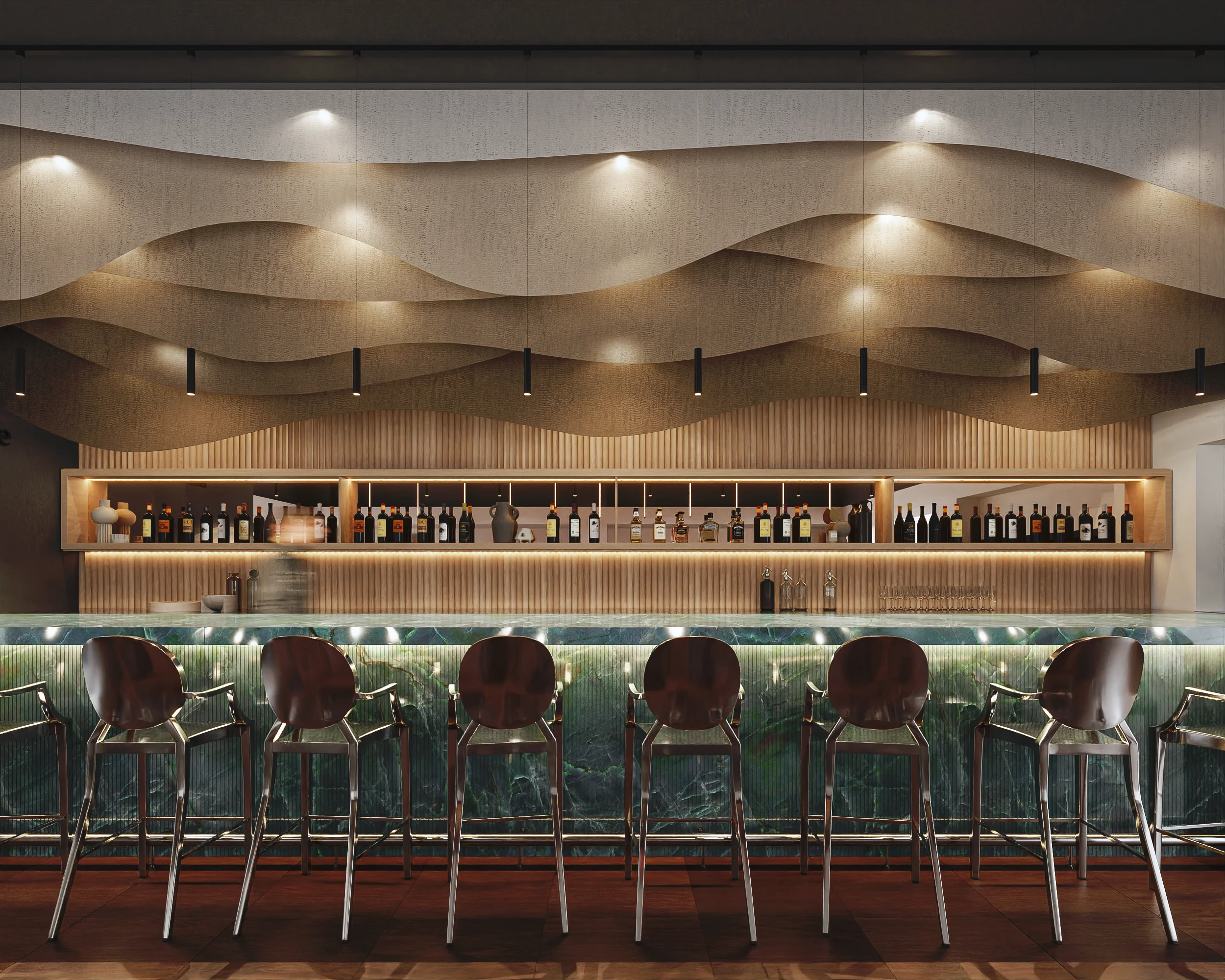 Interiors Restaurants Commercial Render Architectural Visualization