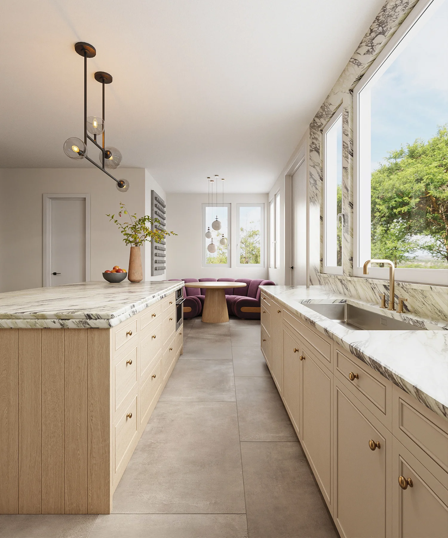 Interiors Residential Kitchen Render Architectural Visualization